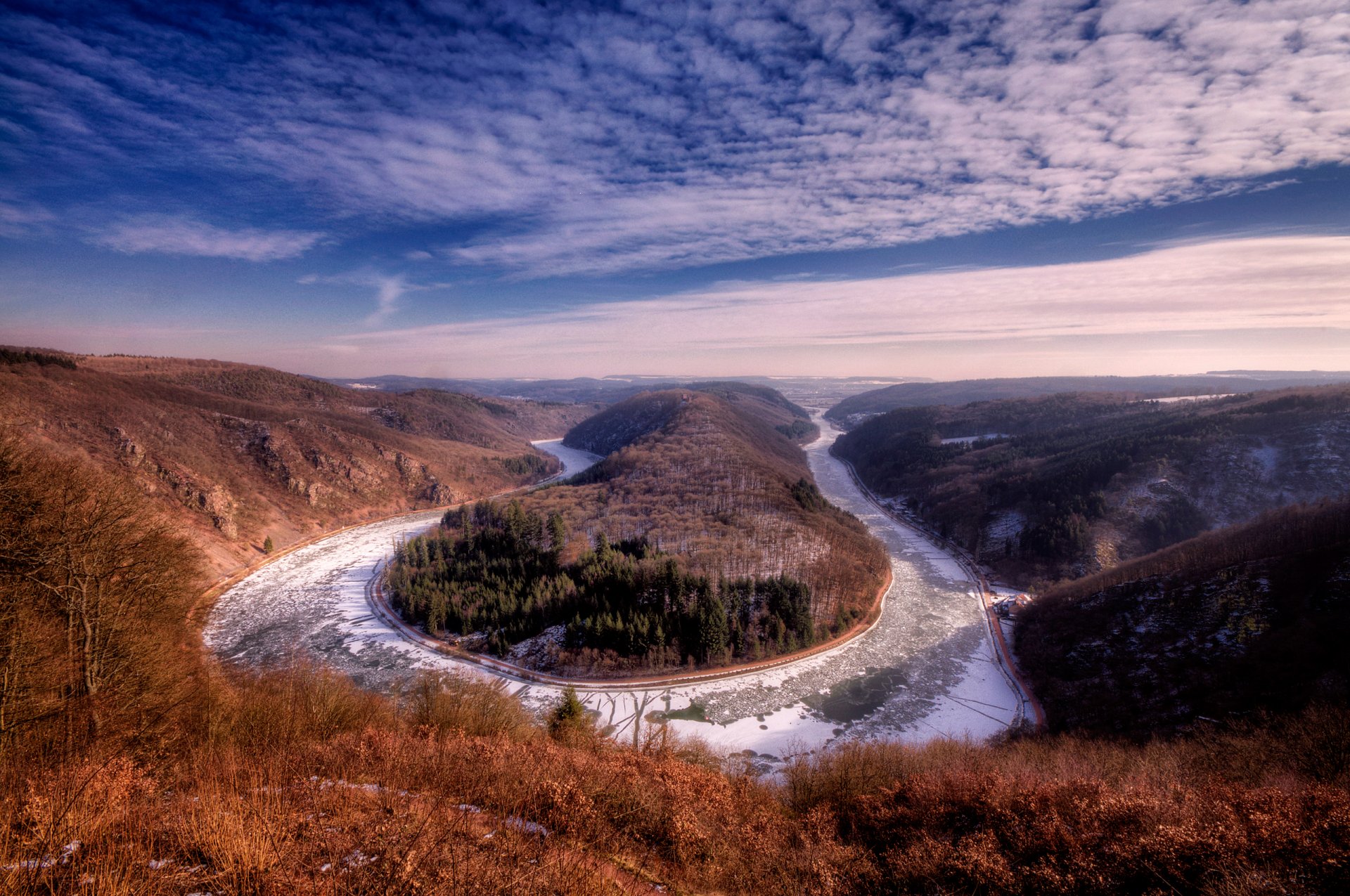 fiume saarland germania inverno