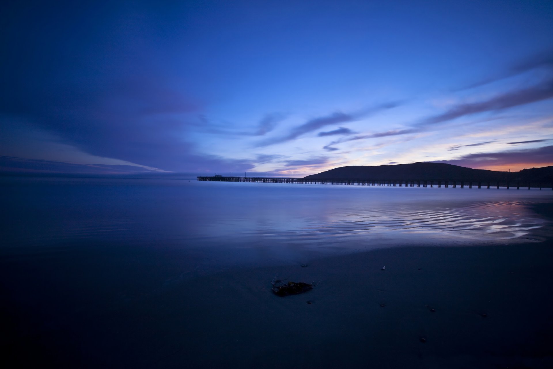 pier meer strand sonnenuntergang abend