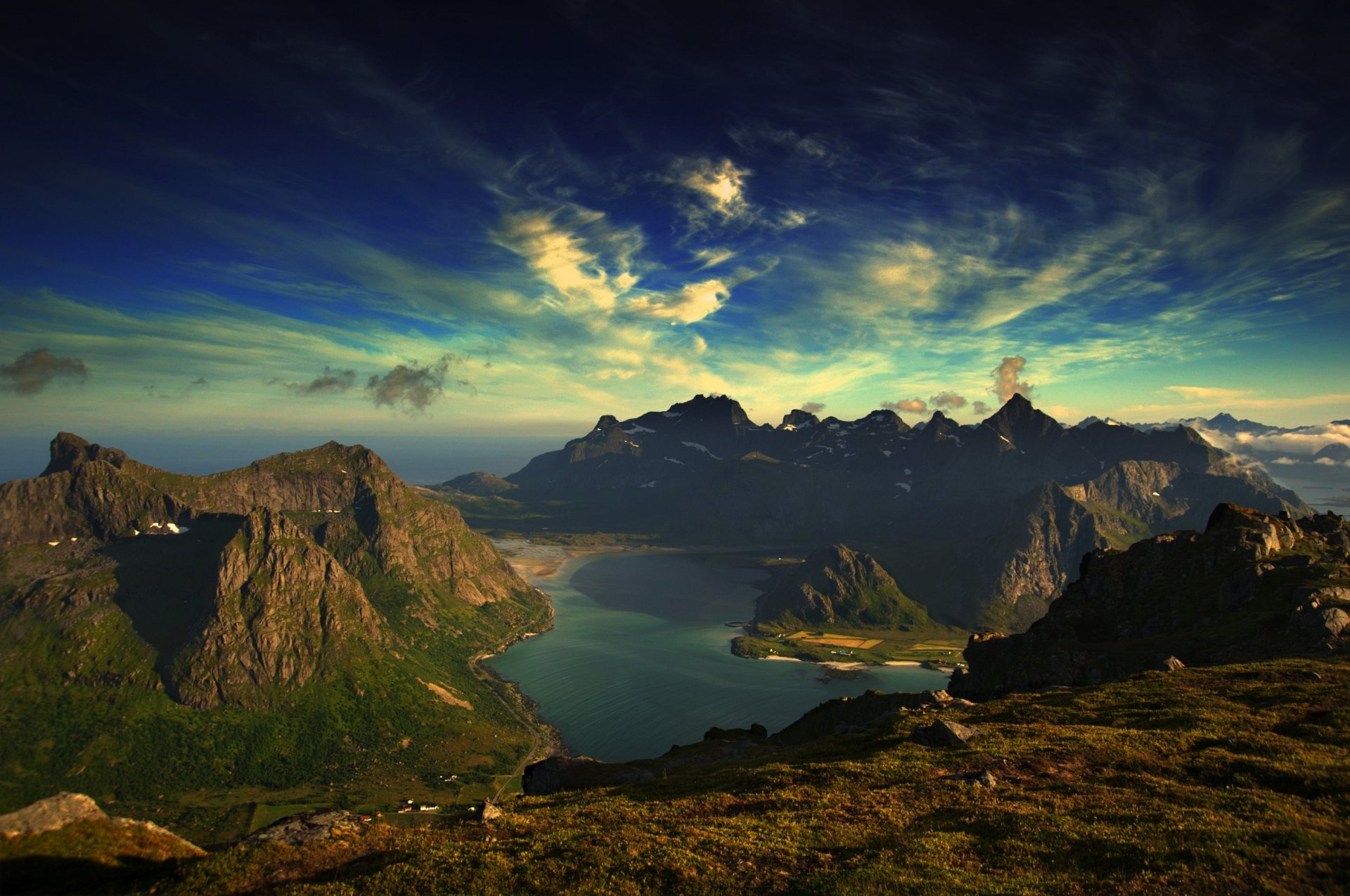 paysage nature montagnes île océan eau