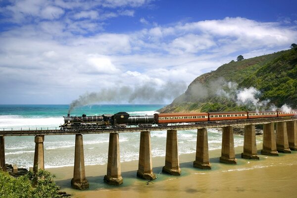 Railway along the sea