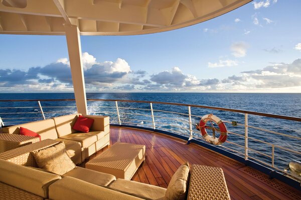 View from the luxury yacht to the sea
