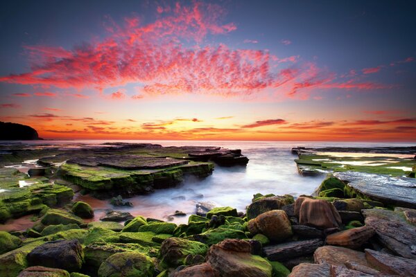 Sunset on a wild beach