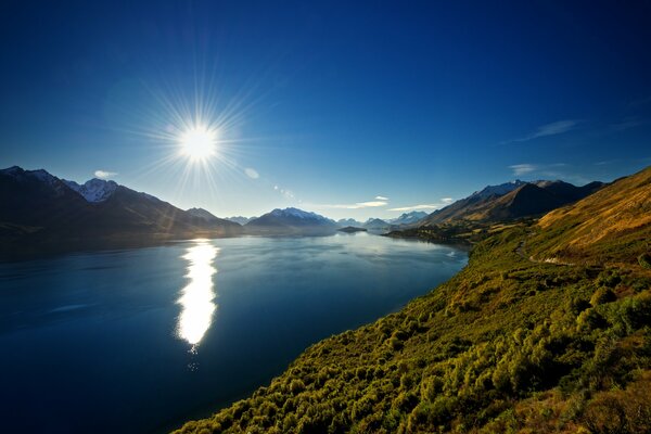 Nature Mountains Lake New Zealand