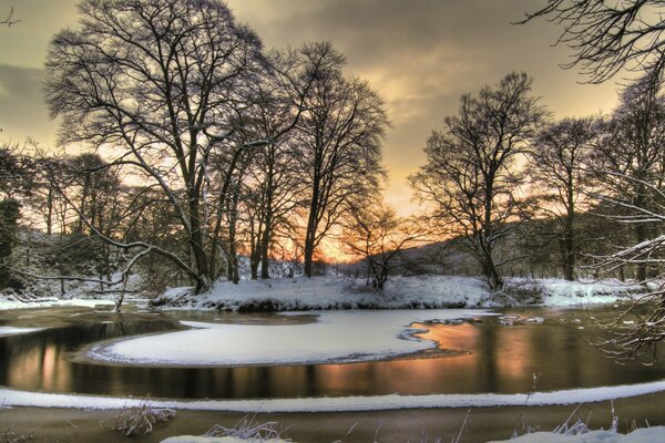 Schöne Natur vor Sonnenuntergang Hintergrund