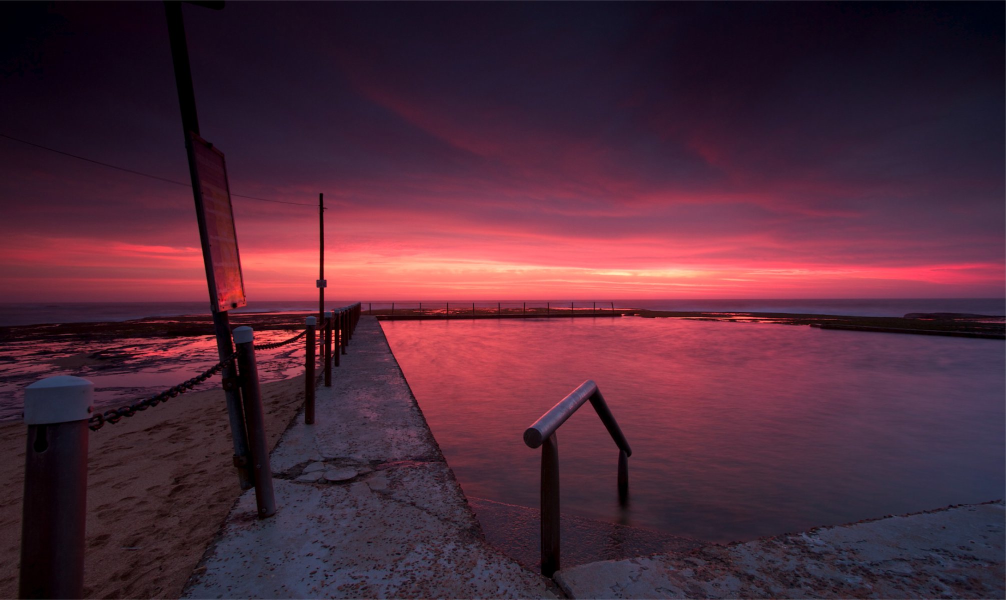 australien strand abend dämmerung sonnenuntergang himmel wolken