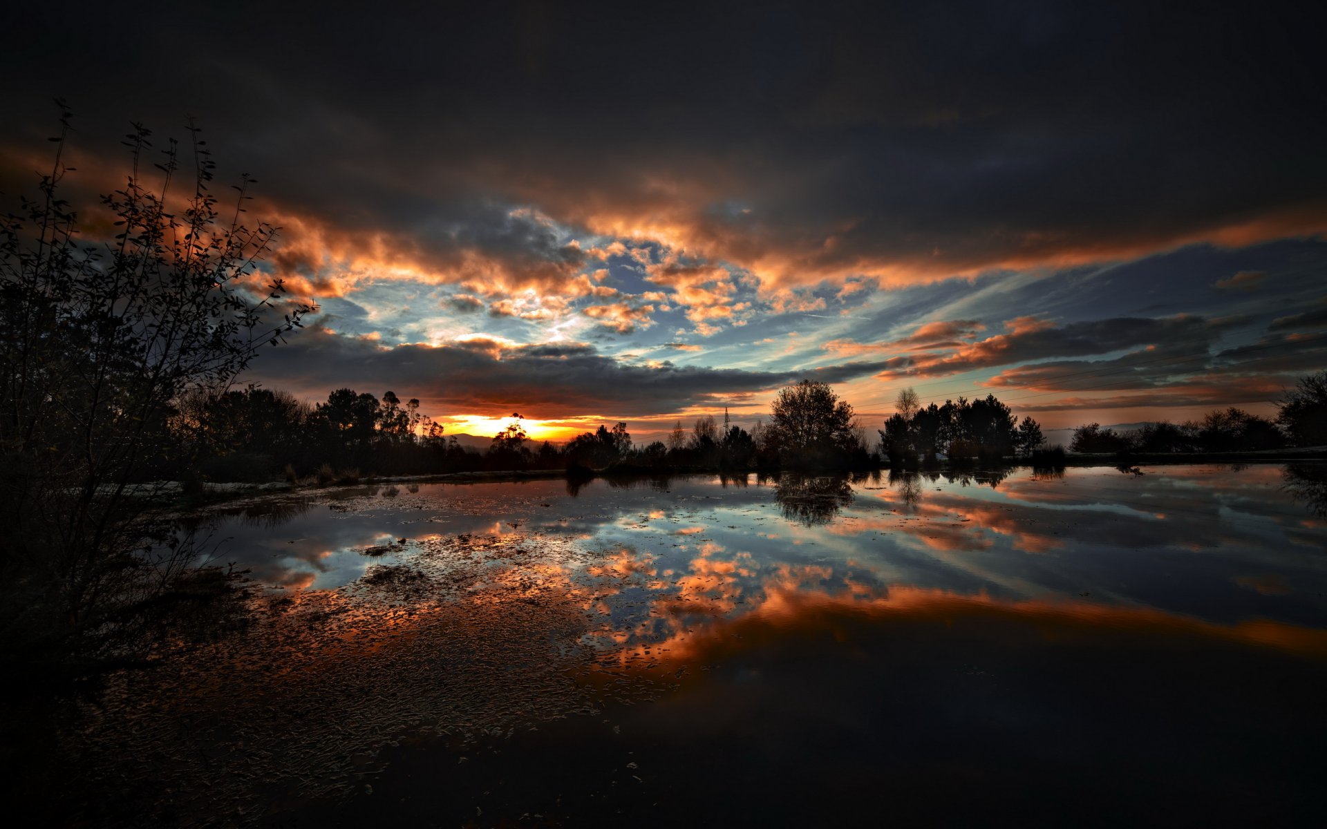 nuit lac nature paysage