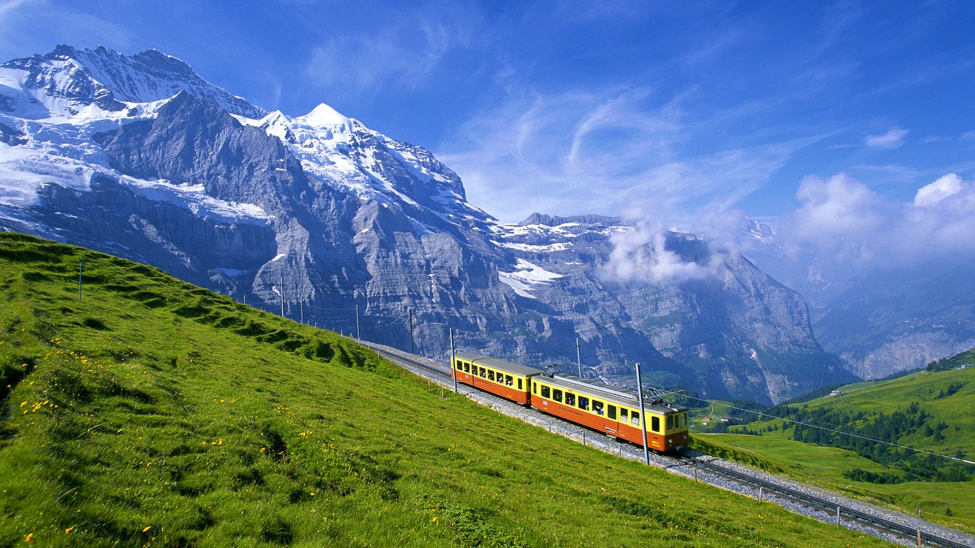 alpen eisenbahn berge wagen