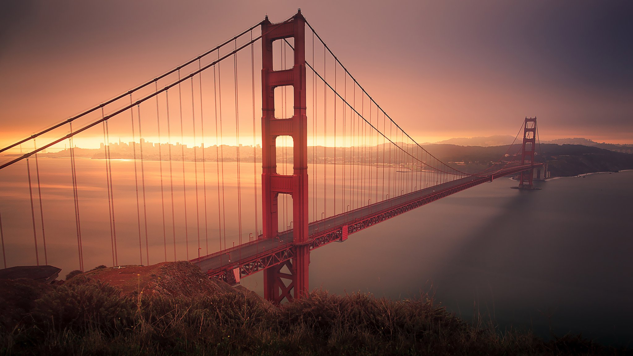 ponte golden gate california san francisco mattina sole