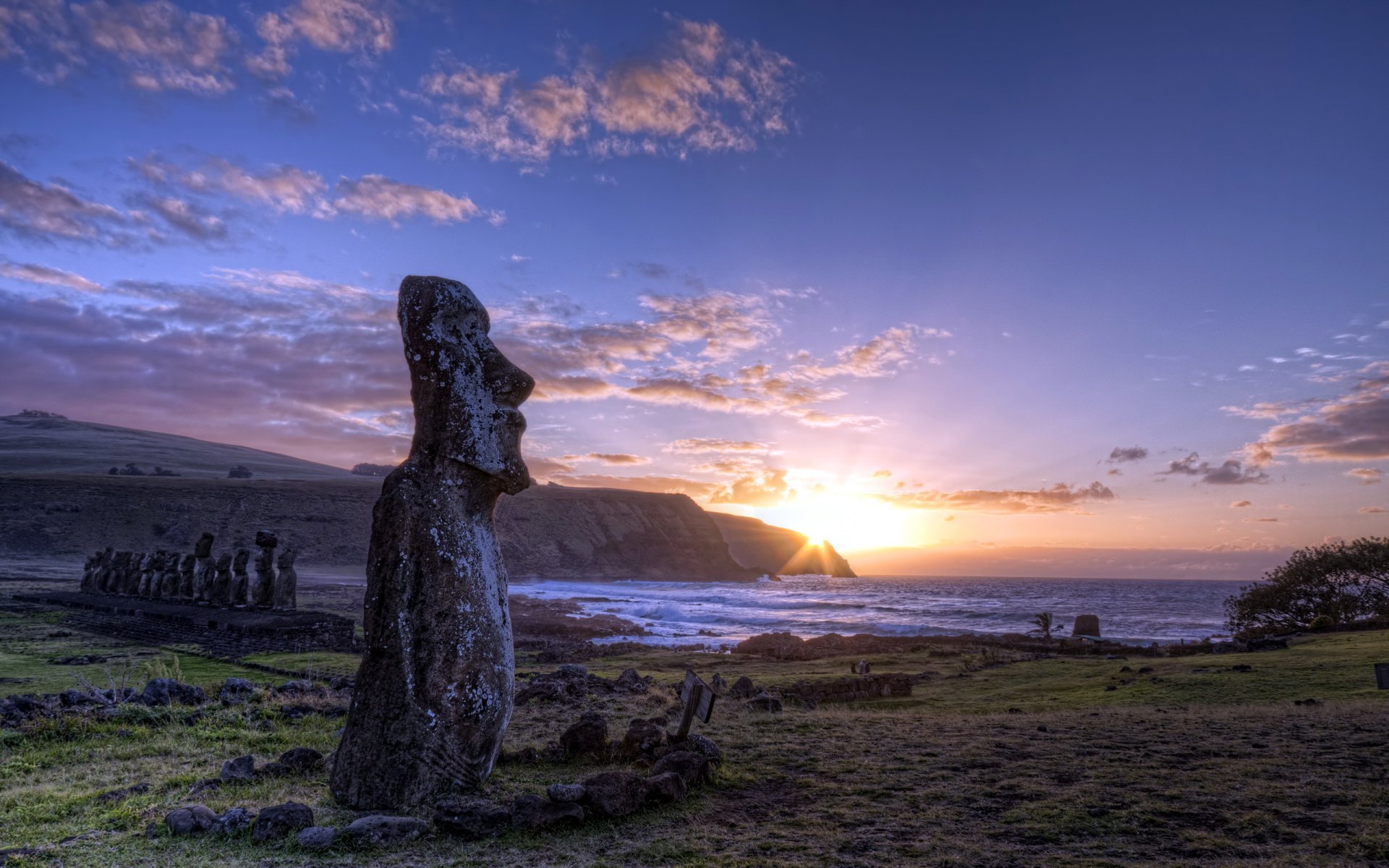 île coucher de soleil idoles paysage