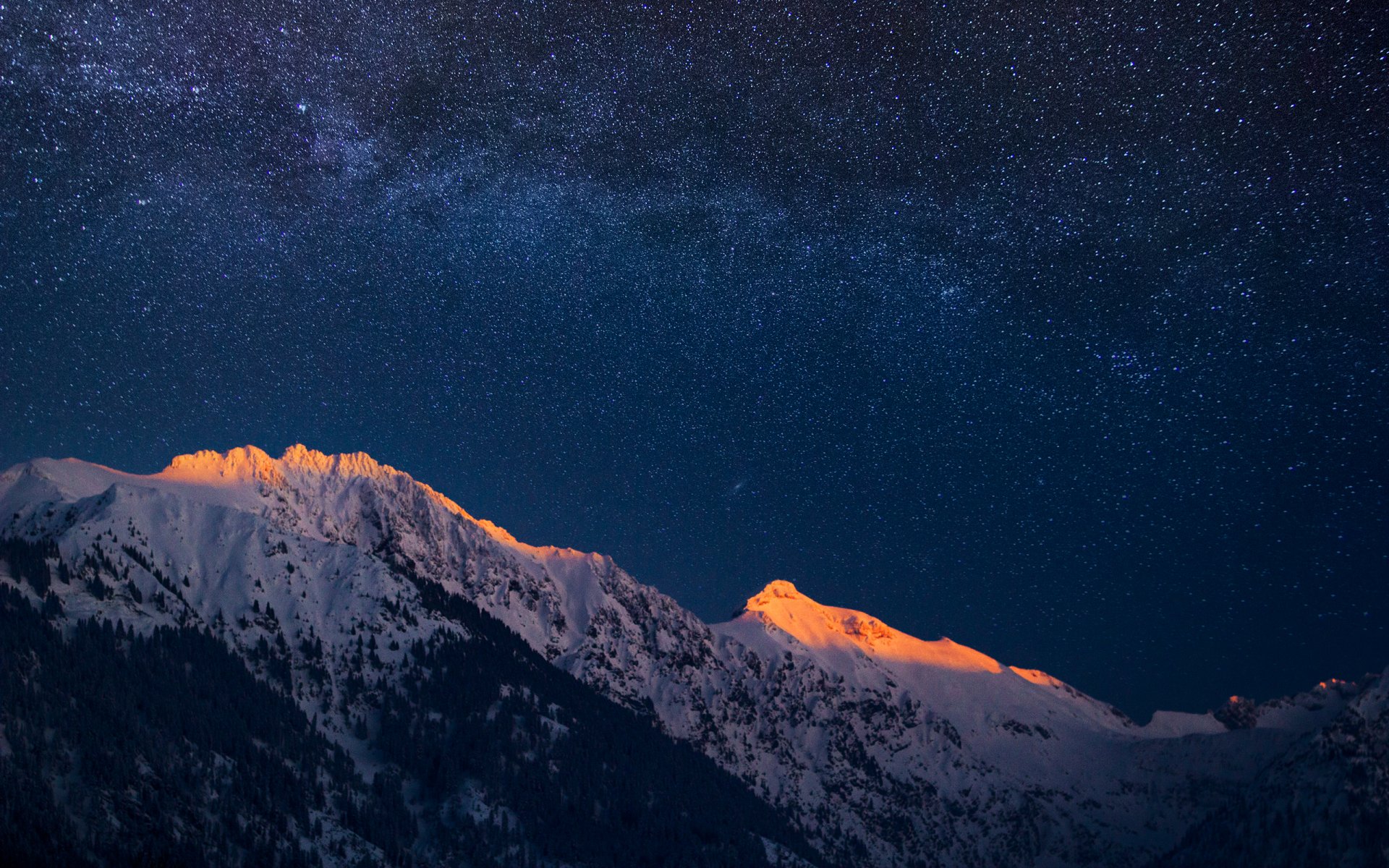 alemania baviera alpes montañas noche crepúsculo cielo estrellas vía láctea