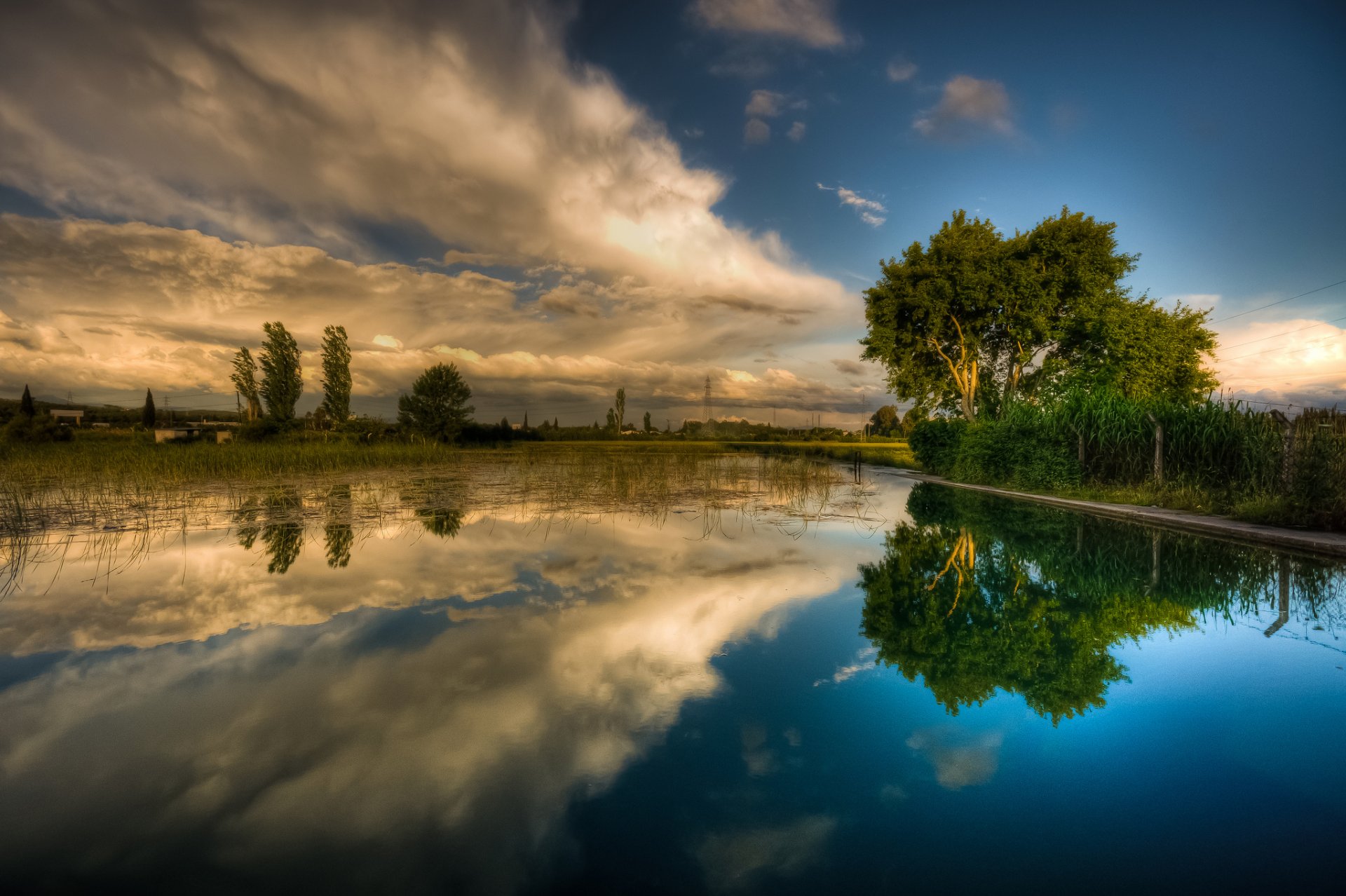 himmel wolken sommer frühling see bäume