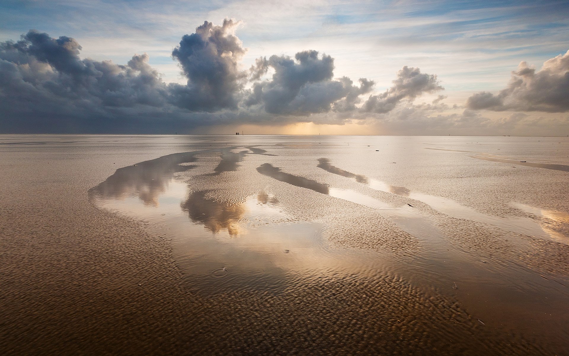 cielo nubes mar playa