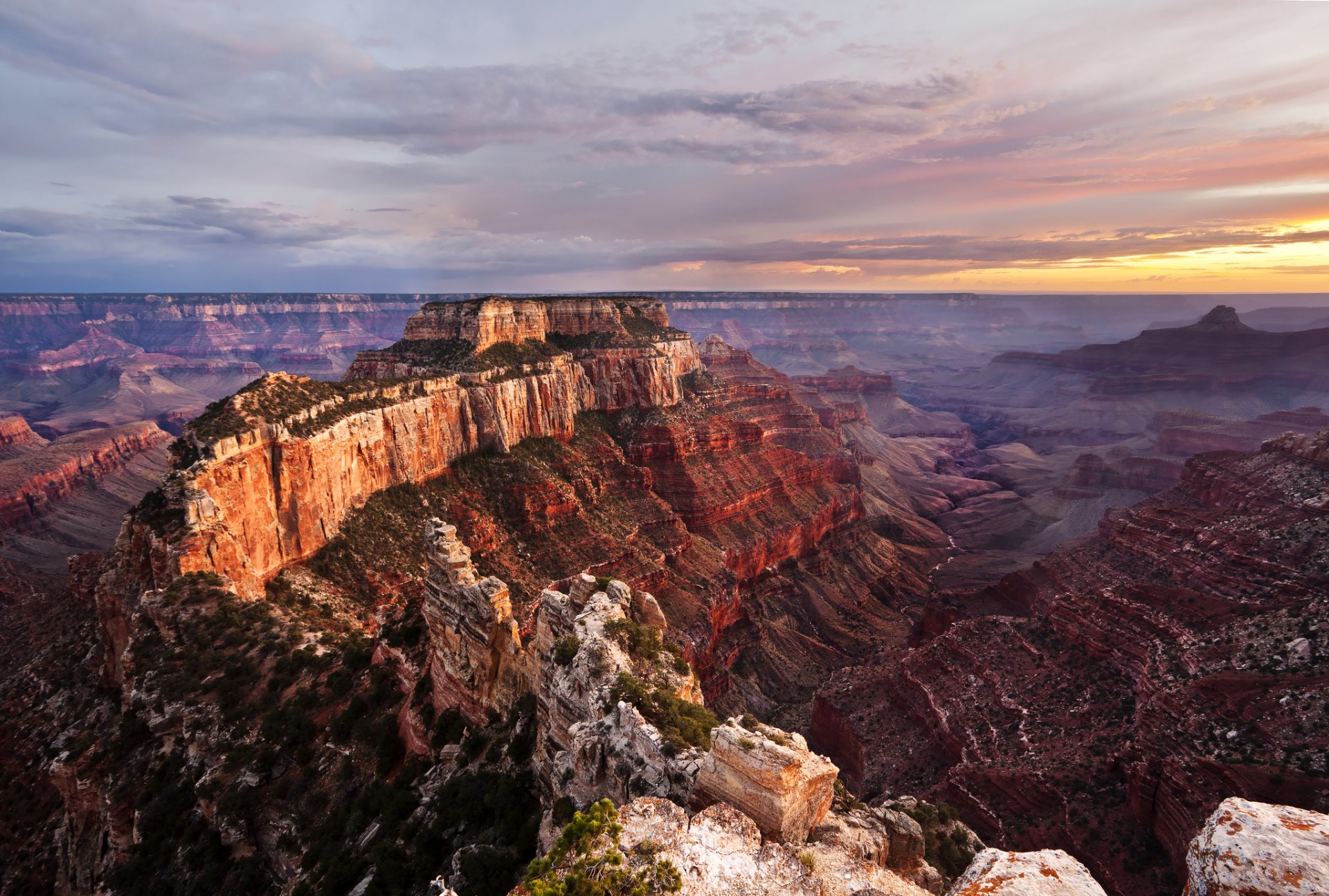 unset sky canyon rock