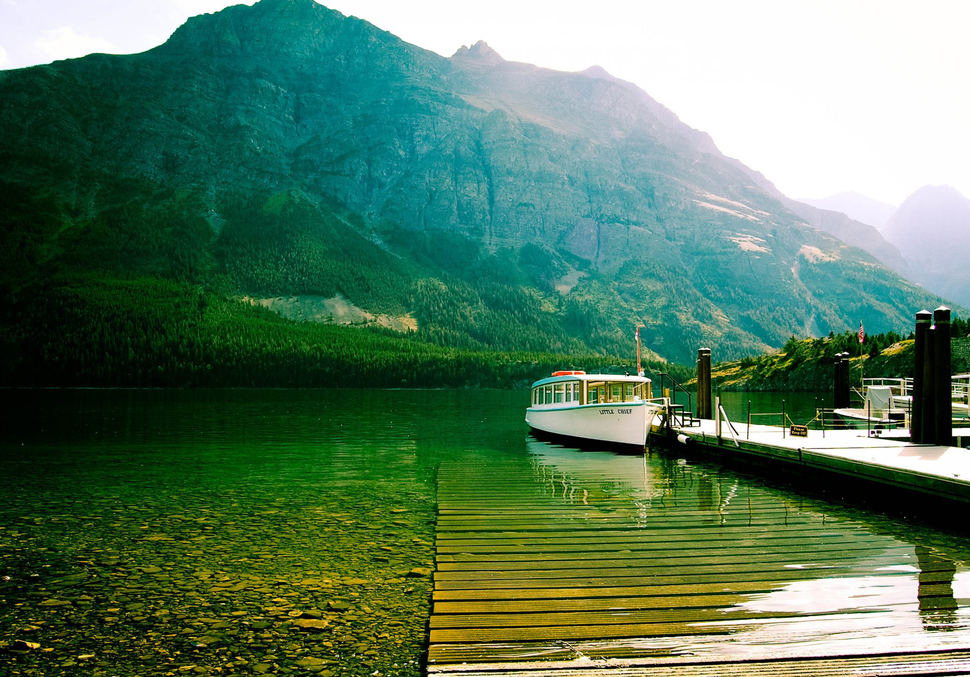 mountain lake pier cutter st. mary lake glacier national park