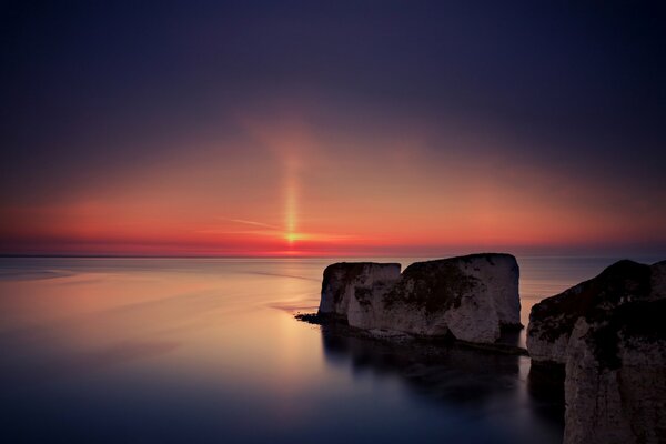 Calm in the evening waters of Great Britain