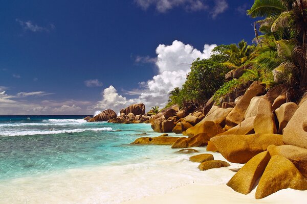 Rocks on the island of Seychelles