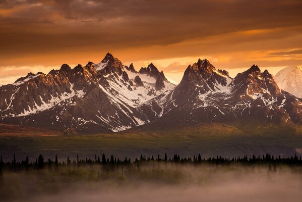 Mountain forests are visible