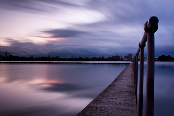 Evening on the background of the water surface