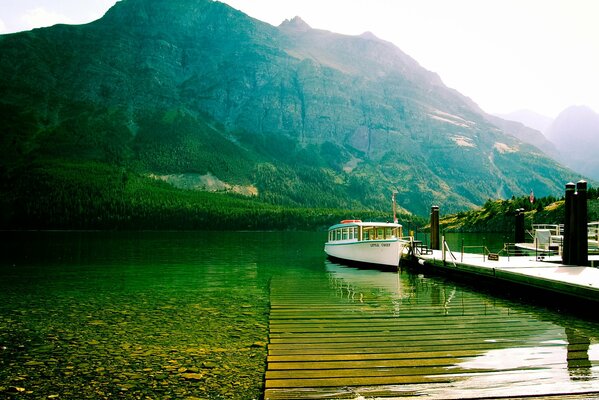 View of the mountain lake St. Mary