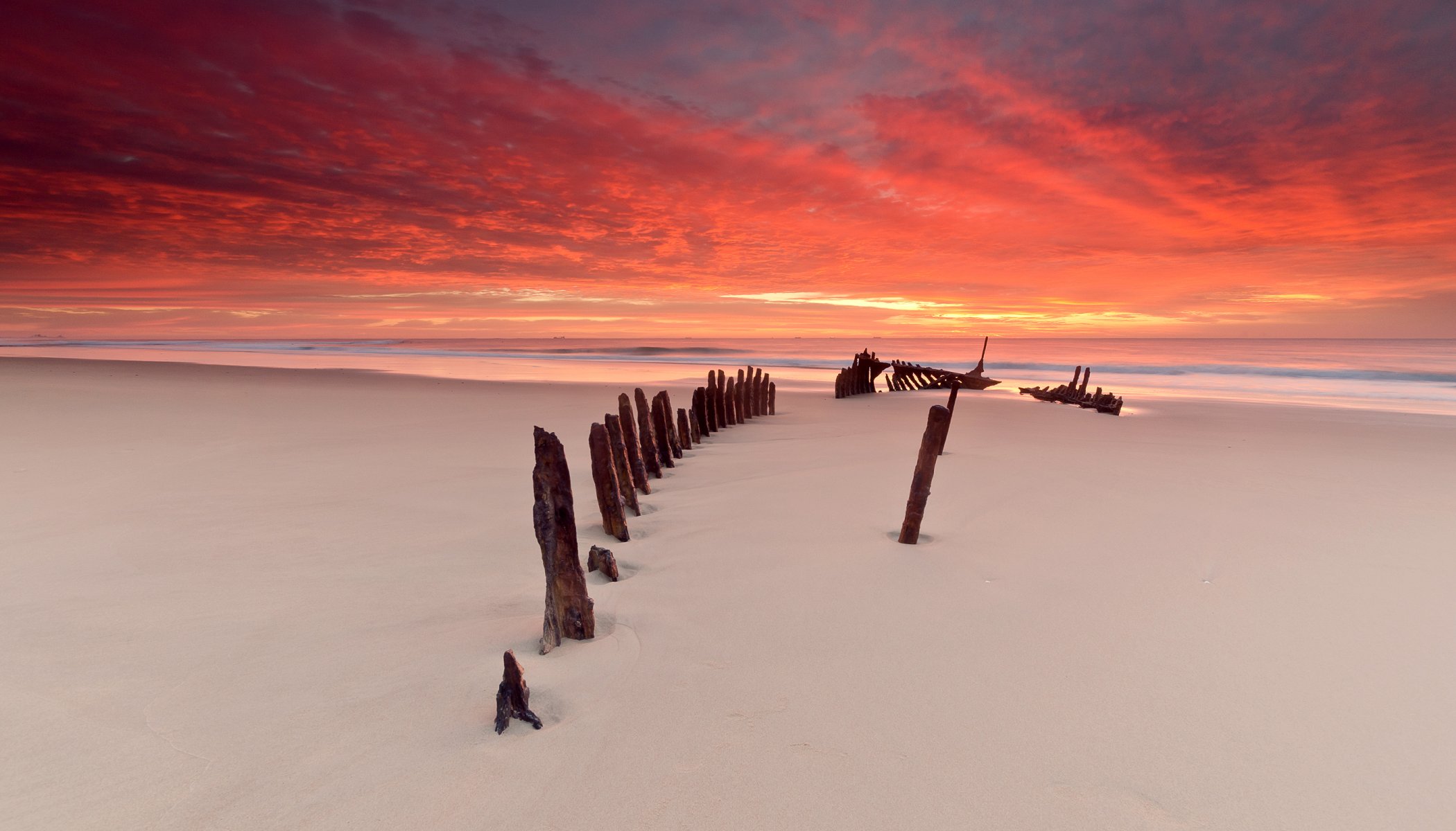 meer sonnenuntergang sand strand skelett schiff