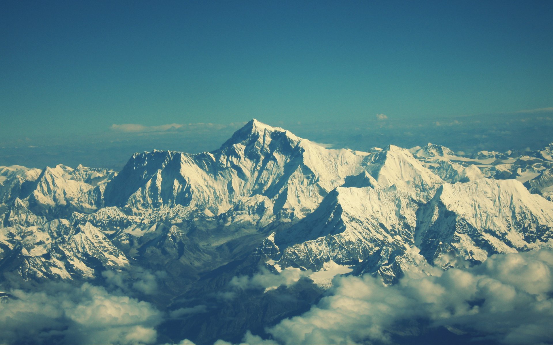 everest berg berge landschaft ansicht wolken schnee himmel