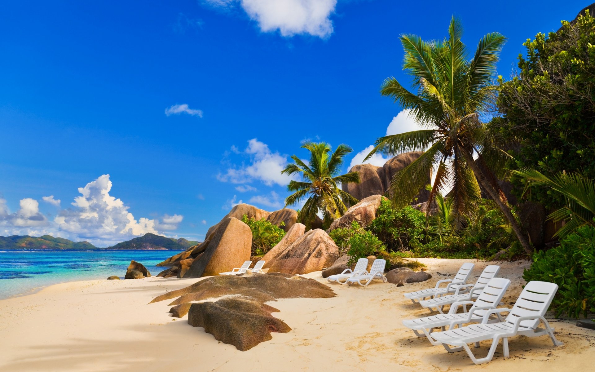 natur landschaft meer sommer strand sand palmen himmel wolken gras