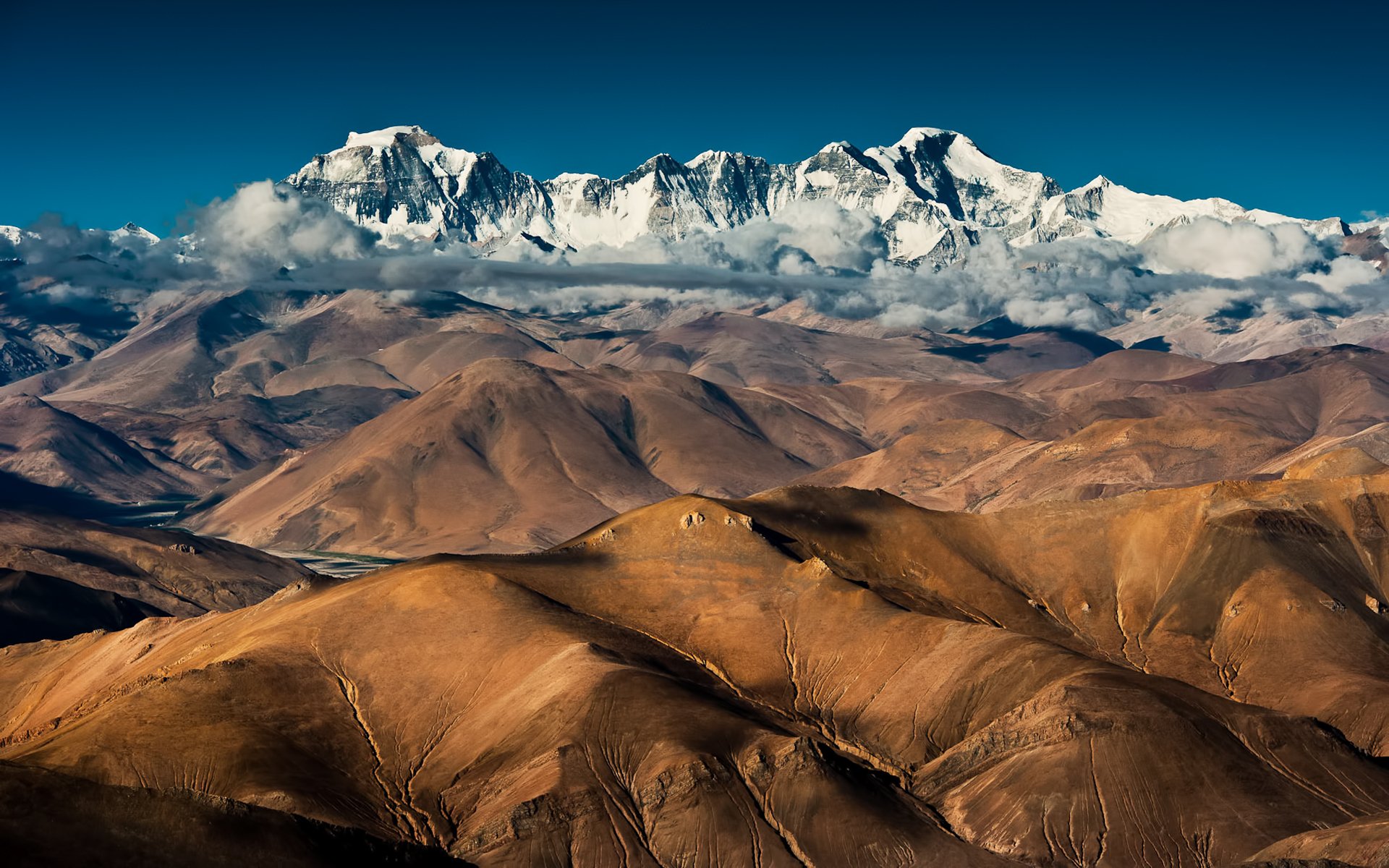 chine tibet cho oyu montagnes nuages cho oyu