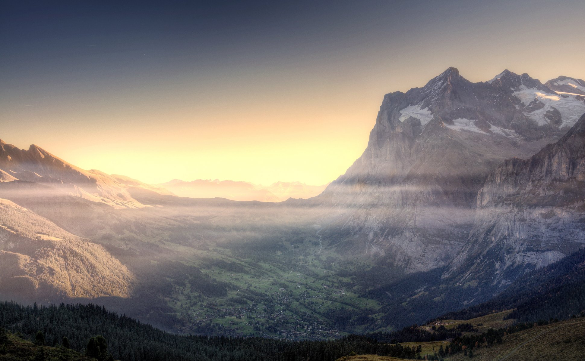 berge himmel nebel tal