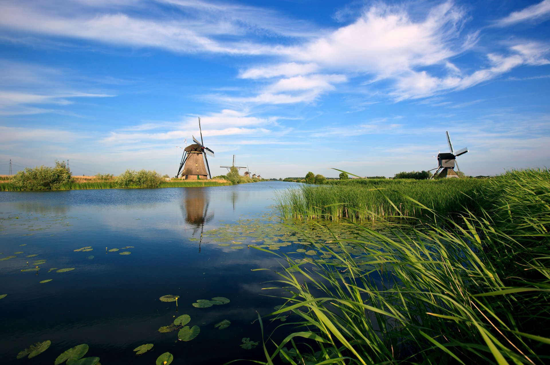 holland kanal fluss mühlen