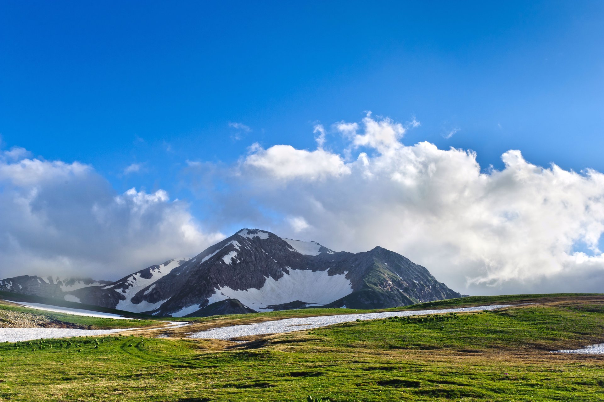 landschaft schöne higlands berge wolken blau himmel natur