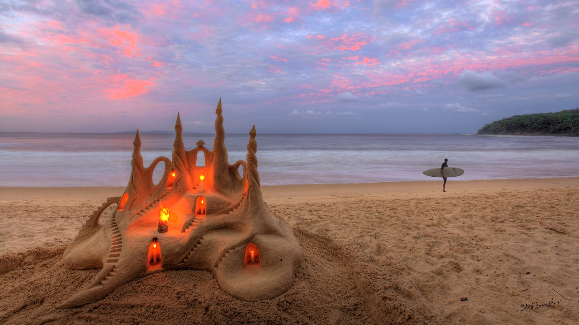 ea candles sand castle sand beach