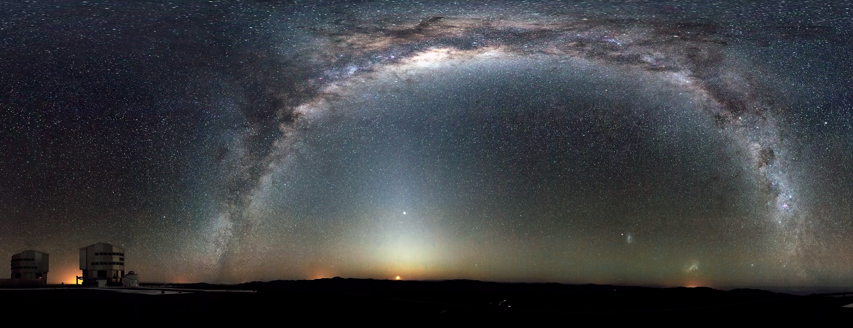 luna vía láctea panorama observatorio chile