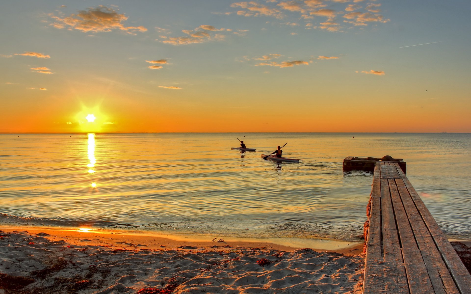 meer sonnenuntergang boote