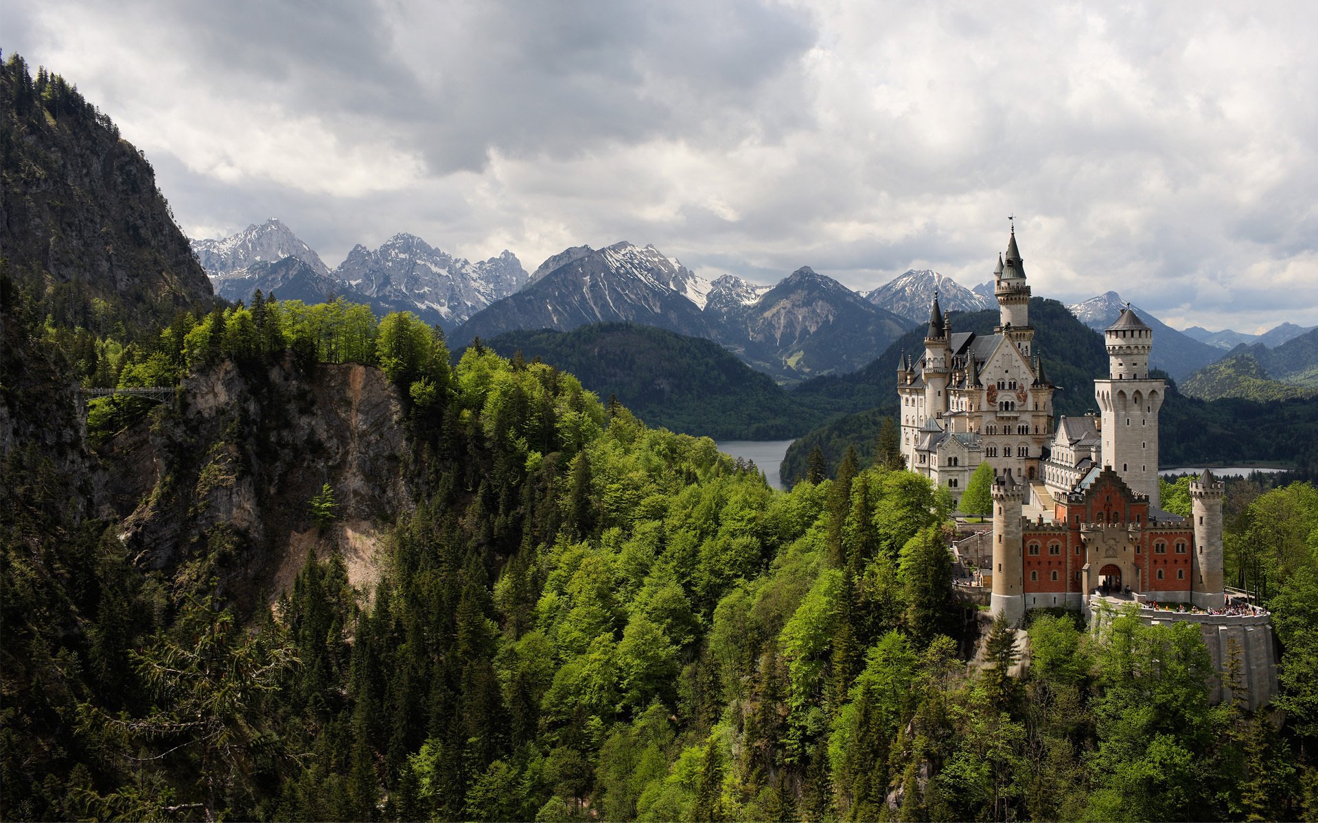 deutschland berge wald schloss neuschweinstein türme