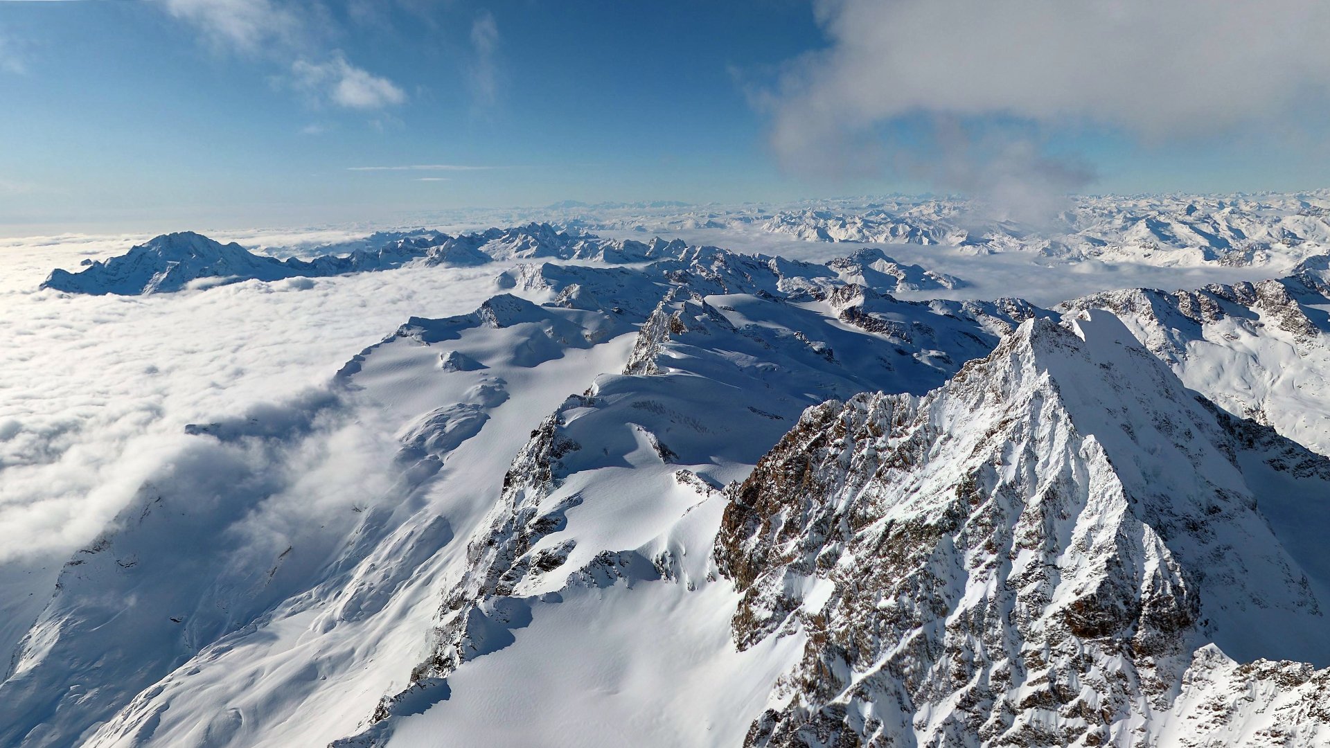 berge alpen gipfel schnee himmel wolken