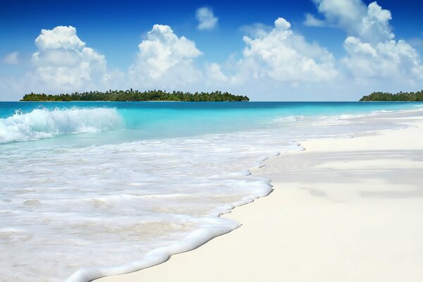 Costa azul arena blanca en la isla de los sueños