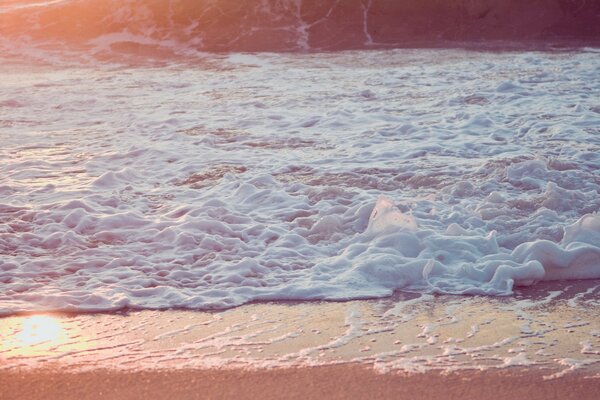 Schiuma di mare, onde close-up