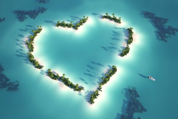 El corazón de las islas en el océano