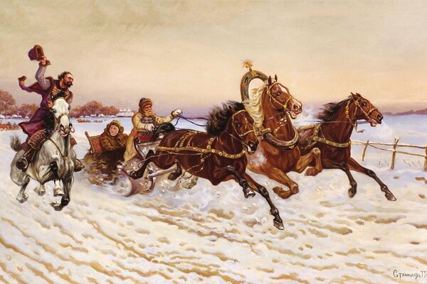 Winter fun on horseback and in threes