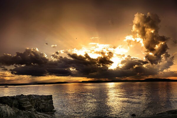 Unvergesslicher Sonnenuntergang , Panoramablick