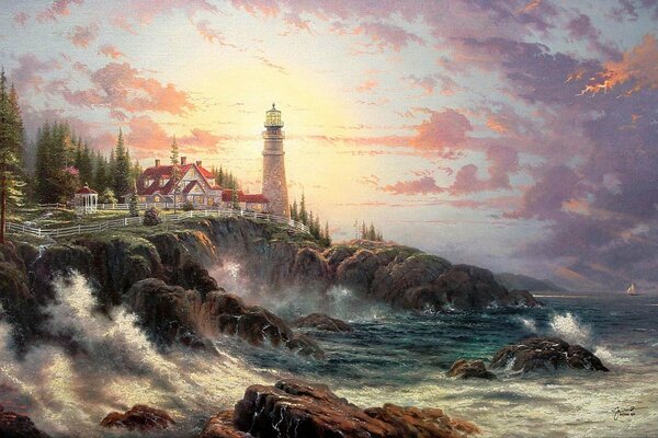 Thomas Kincaid Coastal Lighthouse