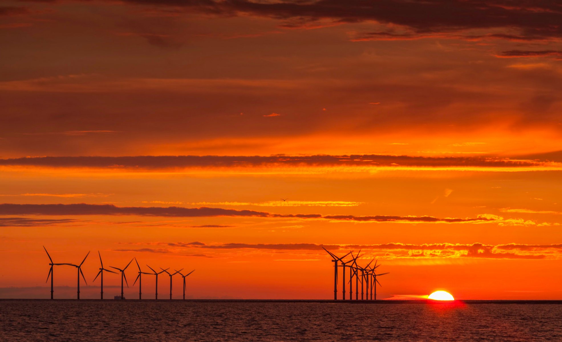 ciel nuages soleil coucher de soleil mer moulin à vent