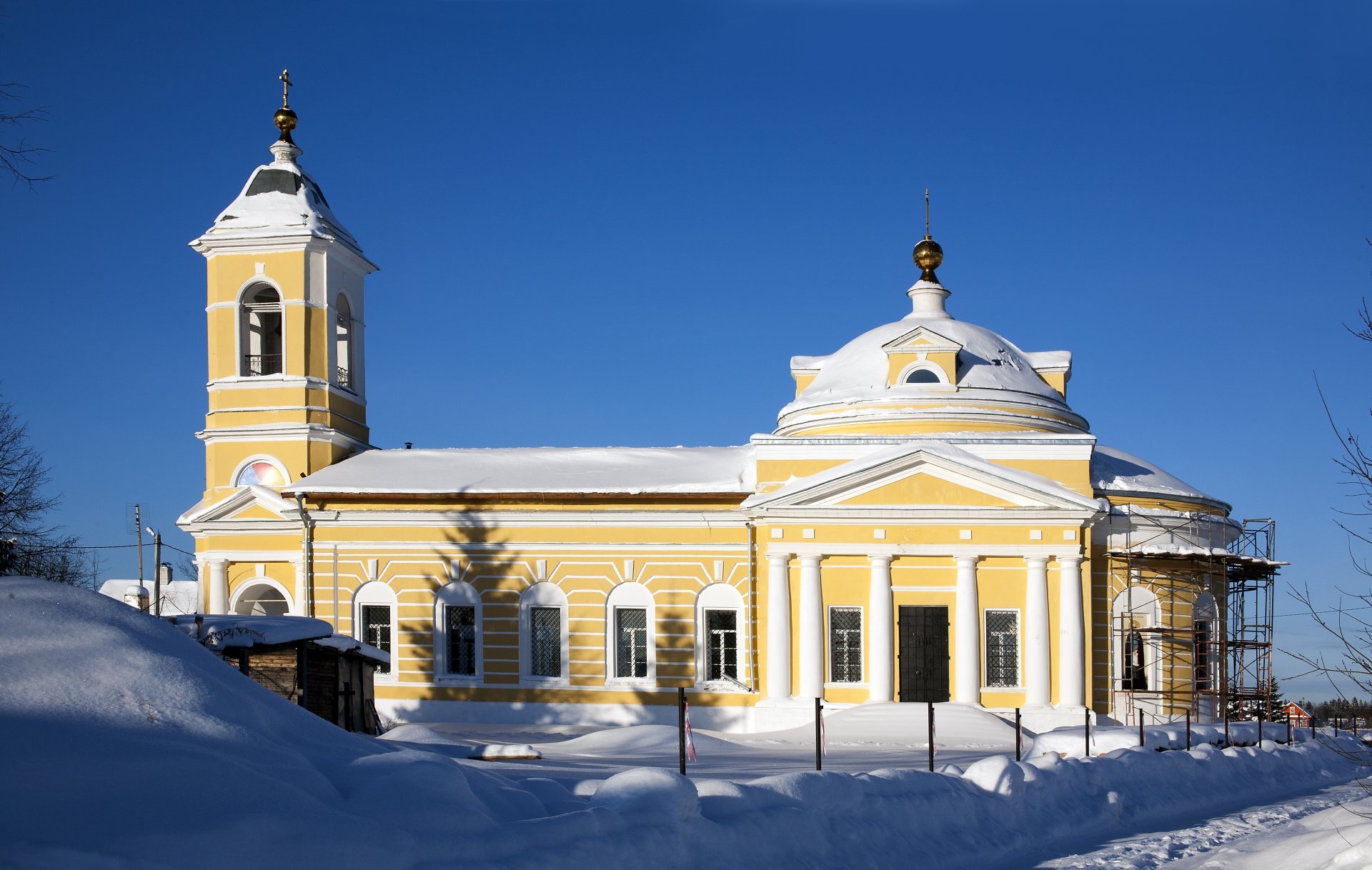 winter schnee kirche nikolaus des wundertäters