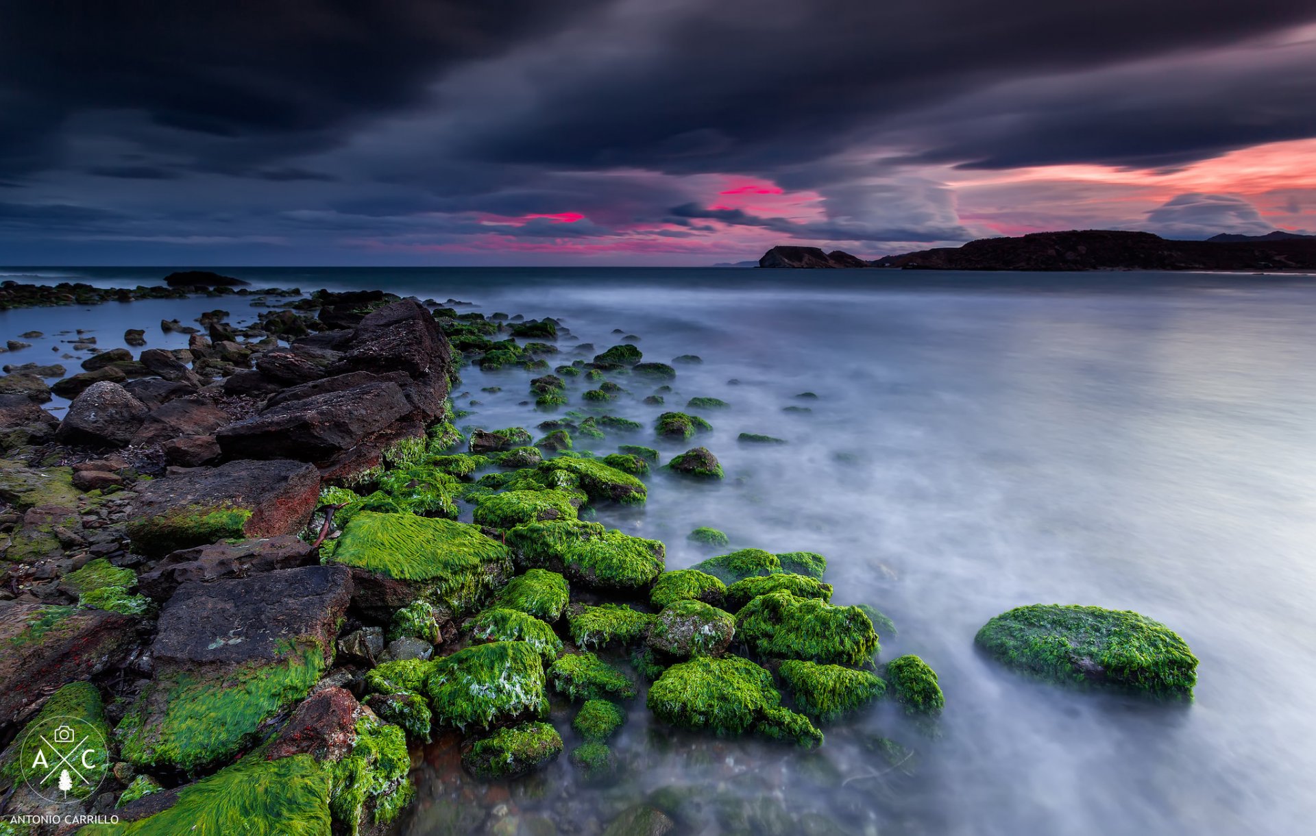 pain murcia night beach sea rock sky cloud