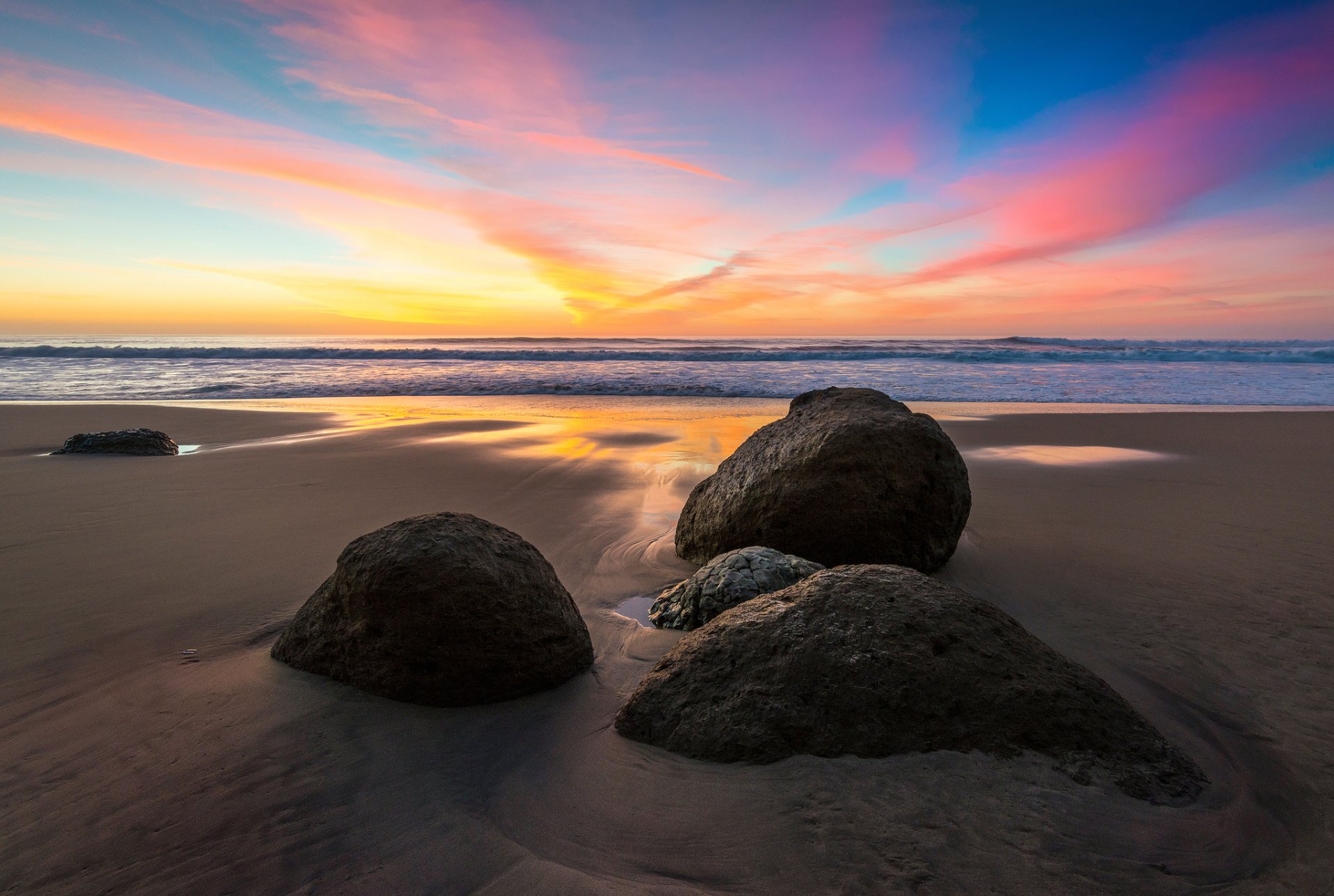 ea sky clouds light beach stone