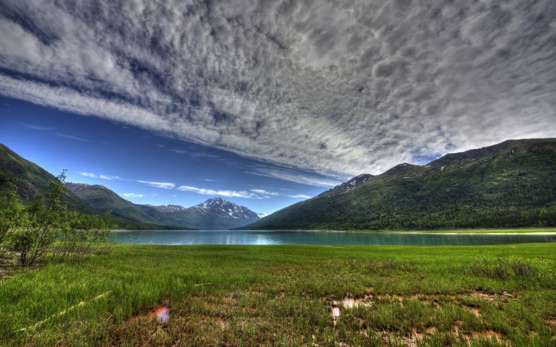 jezioro eklutna alaska jezioro eklutna góry chmury