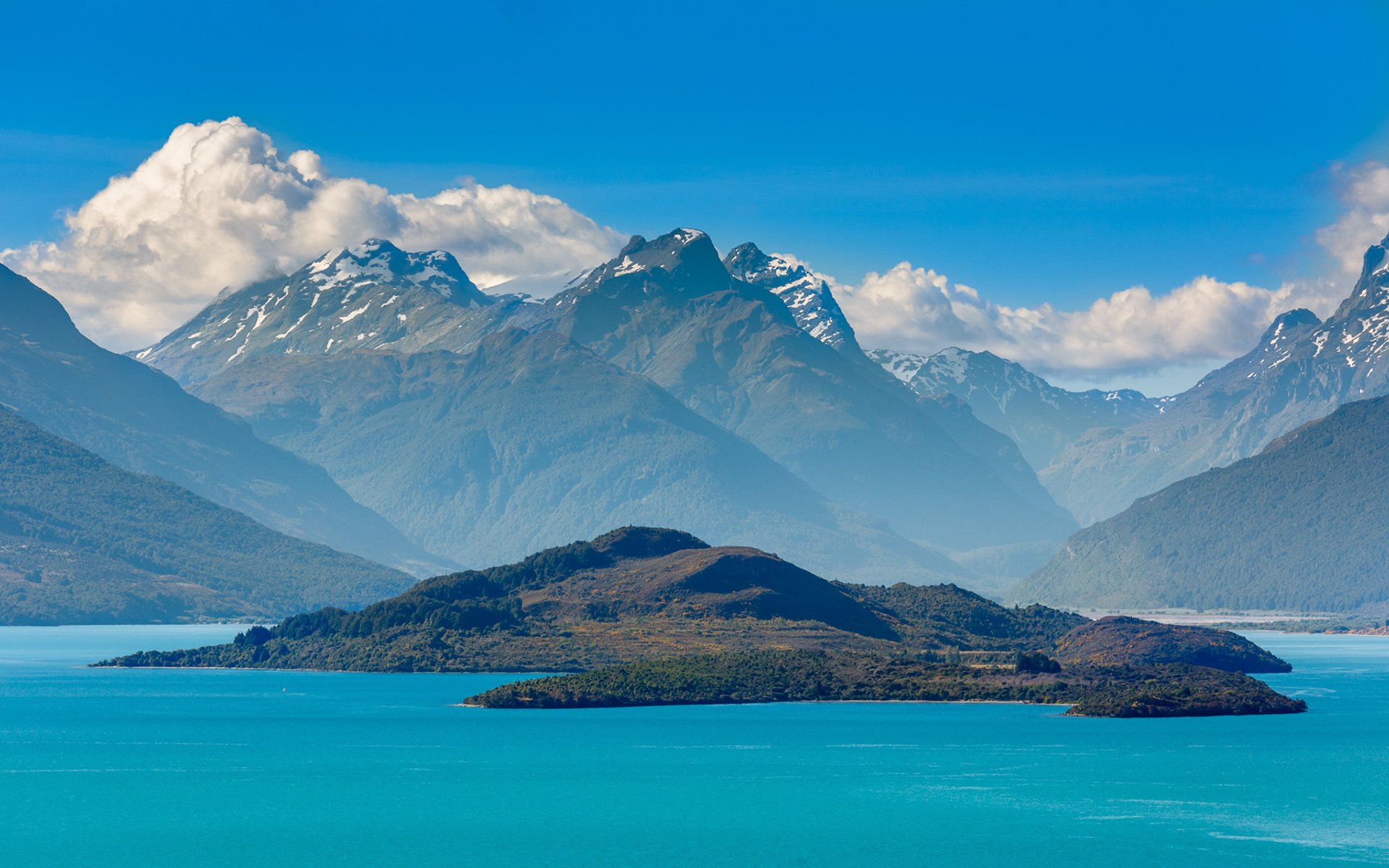 lago wakatipu isla nueva zelanda montaña