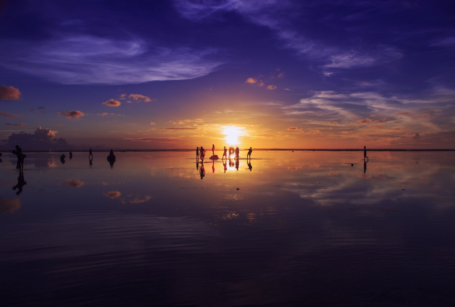 der strand. ozean küste sonnenuntergang natur menschen