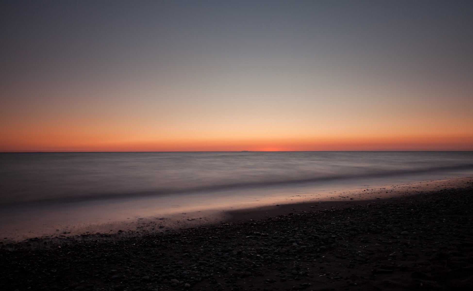 landscape ocean beach shore dawn pebble