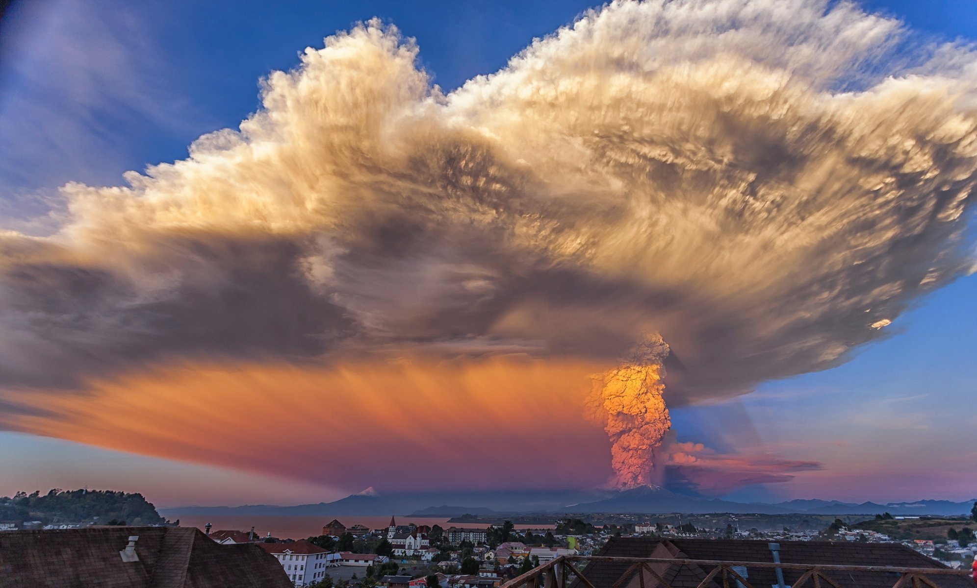 volcán calbuco cielo ceniza erupción